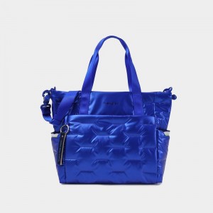 Women's Hedgren Puffer Tote Bags Blue | ZDH2237XA