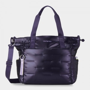 Women's Hedgren Puffer Tote Bags Purple Deep Blue | ITI9879OY